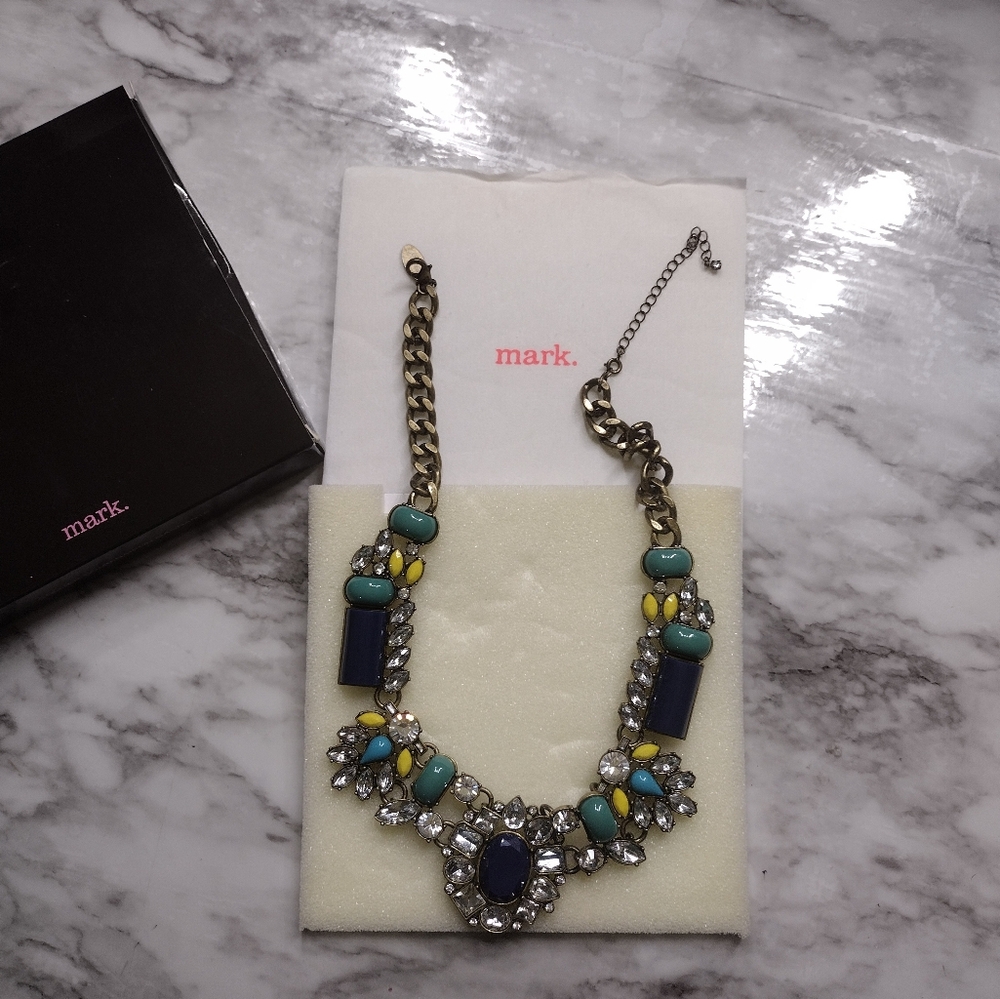 mark. Women's Blue and Yellow Gem Necklace
